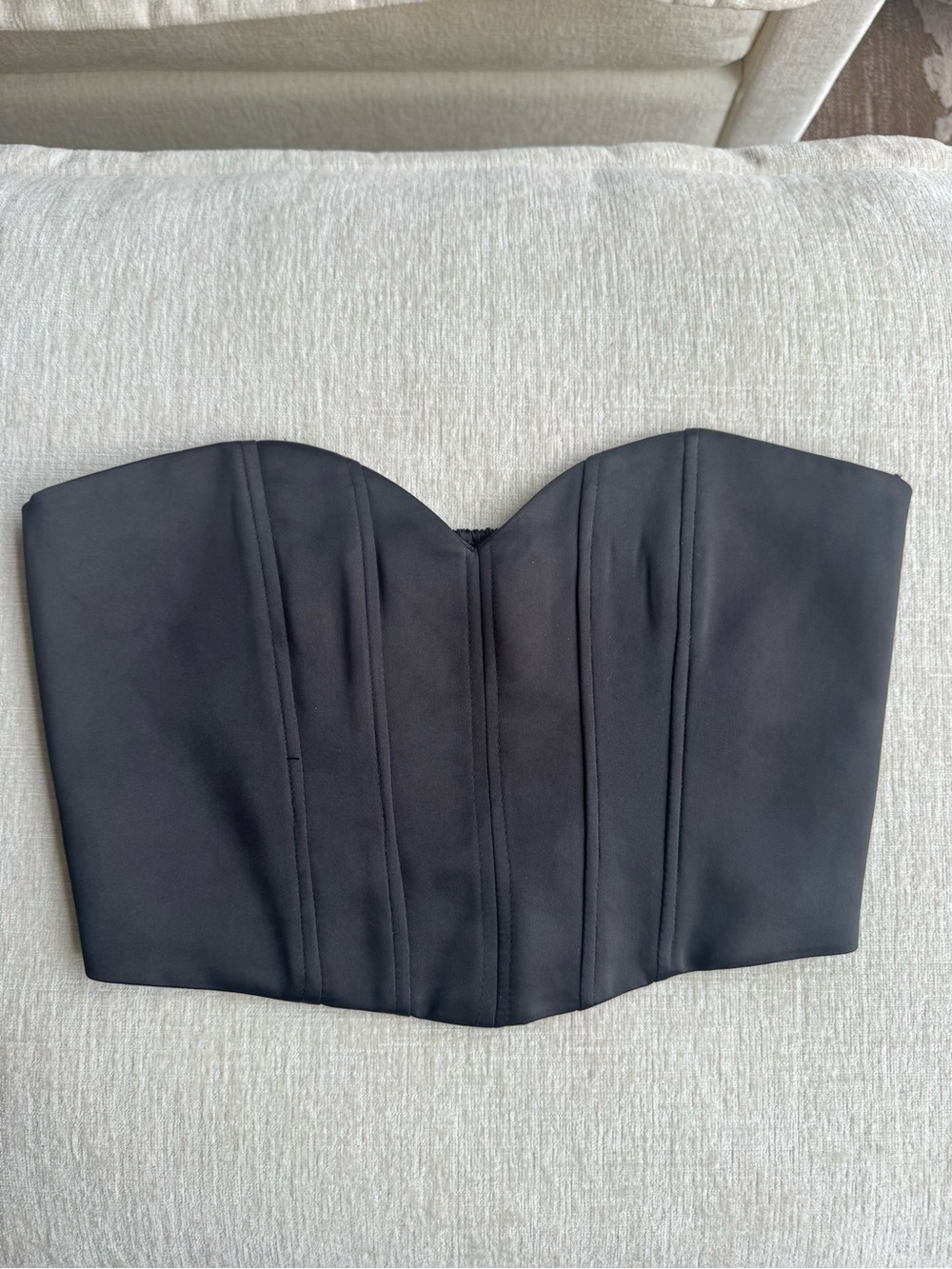 ZARA Black Strapless Corset Top
